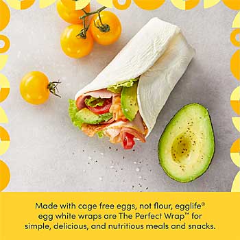 Grain Free, Gluten Free Egglife Wraps - Made of Egg Whites with No Flour
